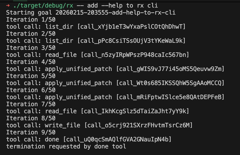 Example goal: add a help command