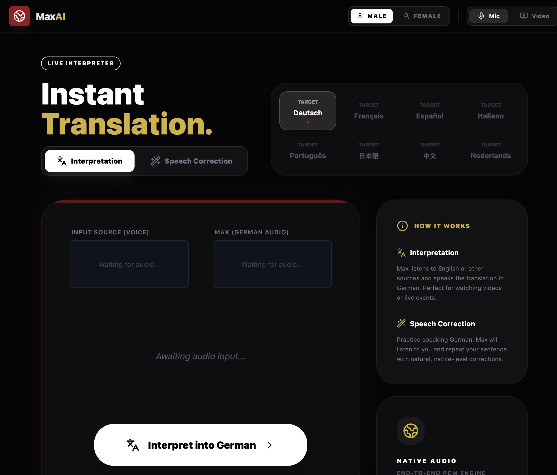 Live Translation App Prototype